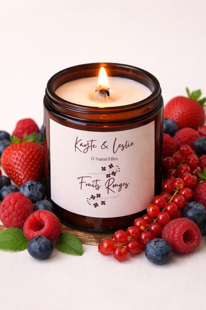 Bougie parfumée végétale "FRUITS ROUGES"