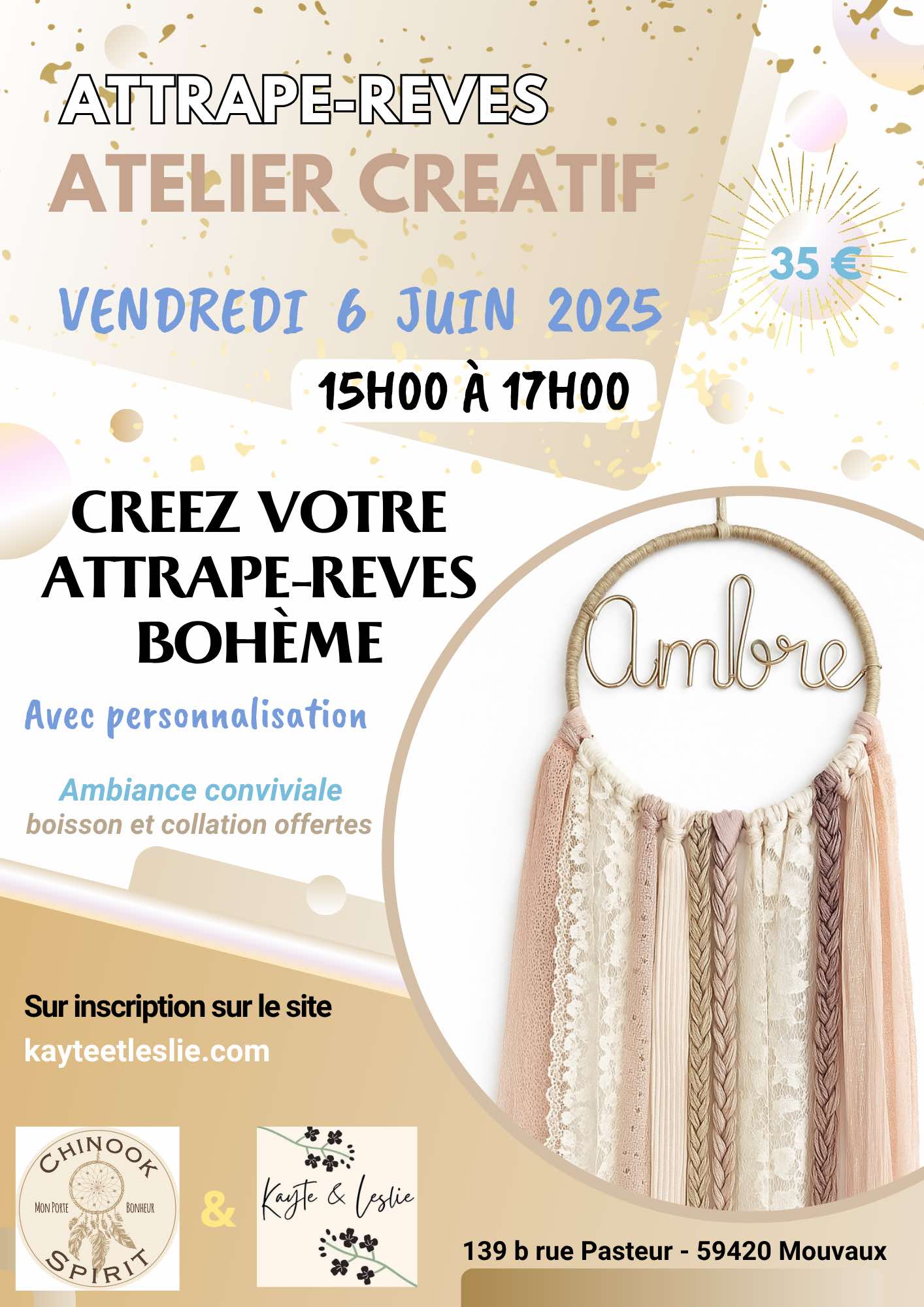 Créez votre attrape-rêve bohème personnalisé – Un atelier magique à ne pas manquer !*