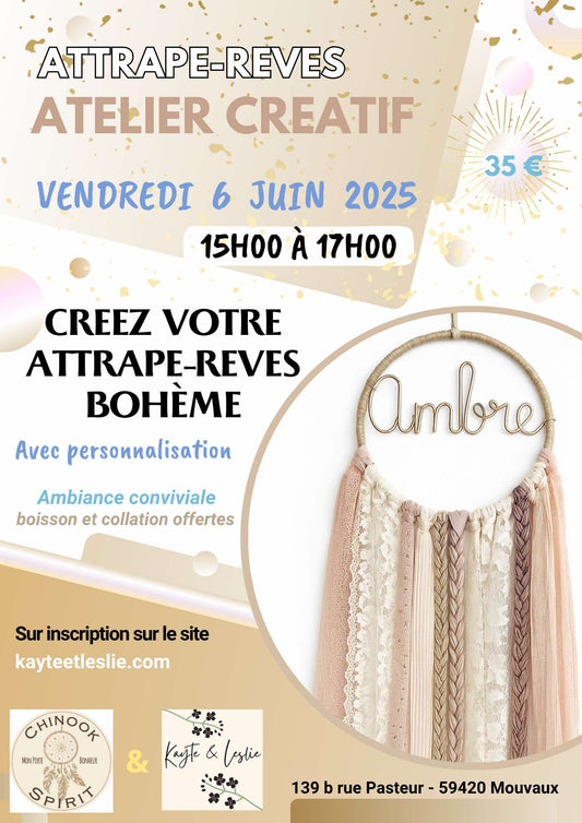 Créez votre attrape-rêve bohème personnalisé – Un atelier magique à ne pas manquer !*
