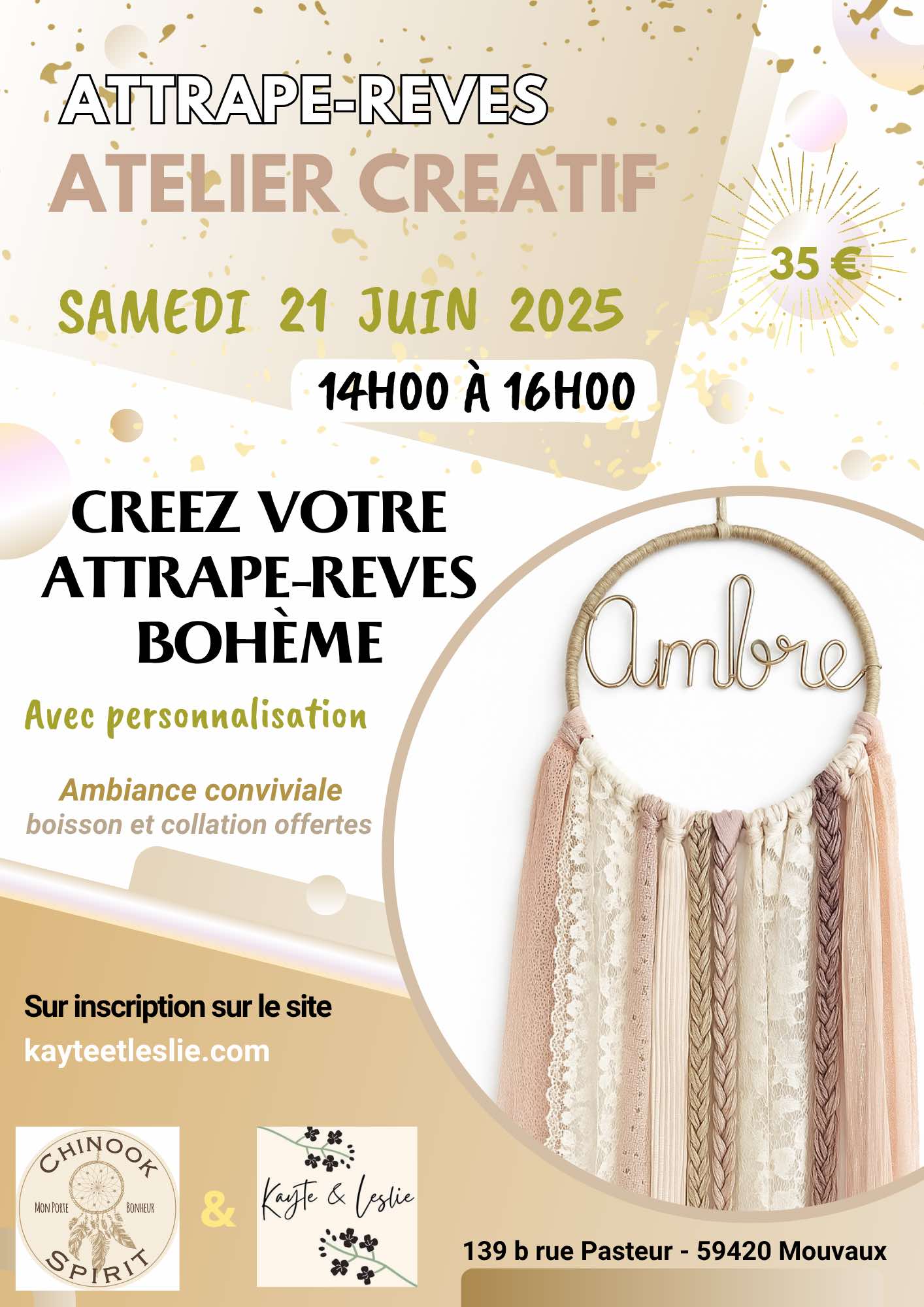 Créez votre attrape-rêve bohème personnalisé – Un atelier magique à ne pas manquer !*